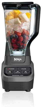 Ninja Professional Blender, Smoothie Blender, Drink Mixer, Grinder, Ice Crusher, Frozen Fruit Blending | Professional 1000 W Power, Total Crushing ™ Technology, XL 72-oz. Pitcher Black, Grey, BL610