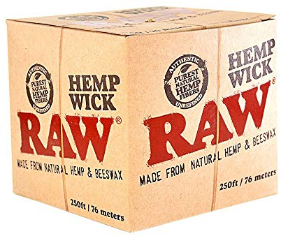 76 Meter RAW Hemp Wick Hanfdocht Ball mit Bienenwachs zum gesünderen Anzünden von Bongs Joints usw, Braun