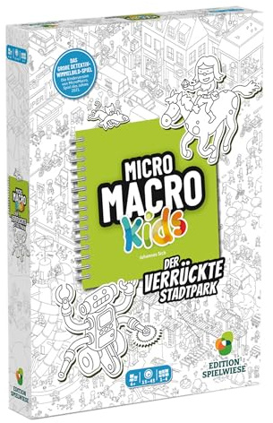 Edition Spielwiese, MicroMacro Kids: Der verrückte Stadtpark, Familienspiel für Junge Detektive, Spannendes Wimmelbildspiel, Fördert Teamarbeit und Kreativität, Für 1–4 Spieler ab 6 Jahren