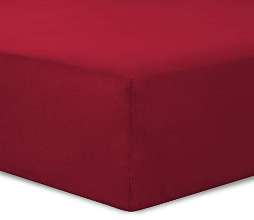 Vision - Spannbettlaken 140x190cm - Rot - 100% Baumwolle