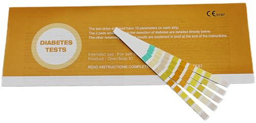 10 x Home Urine Diabetes Tests Each Strip Screens for Ketones & Glucose (5 per foil)