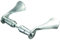 Alberts 554293 Maneta de puertas, Un par, Forjada, galvanizada, Barnizada al horno en gris plata, 40 x 115 mm