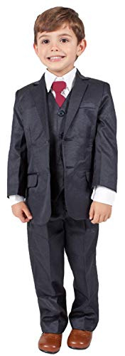 Boys Suits Boys Navy Suit 5 Piece Wedding Party Formal Outfit (0-3M - 14Yrs) (13-14)