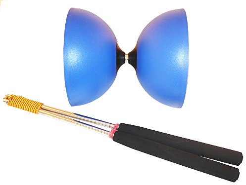 Henrys Circus Diabolo BLAU mit ULK2 schwarz + Henrys Alustäbe