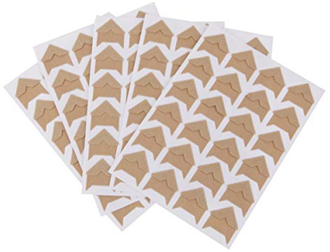 Fotoecken Foto Selbstklebeetiketten Braunes Packpapier Photo Album-Schutz-Aufkleber 5 Blatt