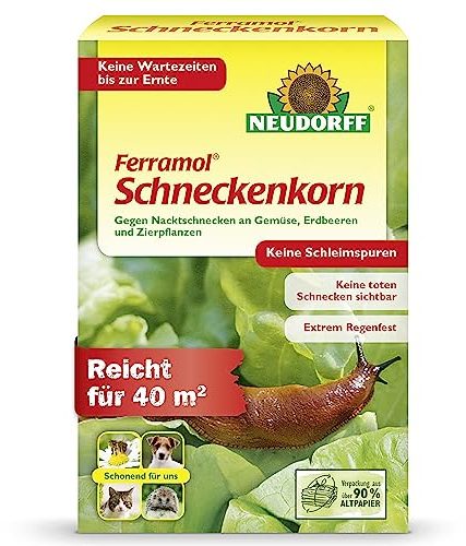 Neudorff - Ferramol Schneckenkorn. Zuverlässiger und schneller Schneckenschutz. Regenfest und als Schneckenabwehr für den ökologischen Landbau geeignet. Schonend für Haustiere 1x200g