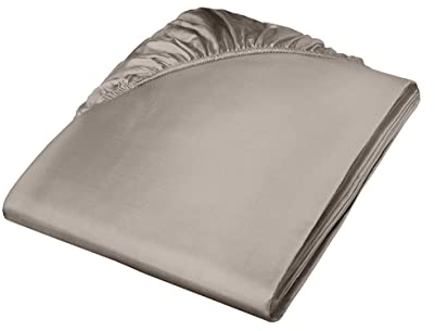 fleuresse Uni Colours, Mako-Satin, Taupe, 100 x 200