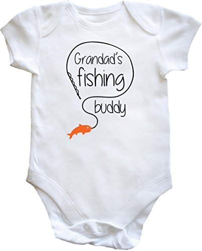 Hippowarehouse Grandad's Fishing Buddy baby vest bodysuit (short sleeve) boys girls