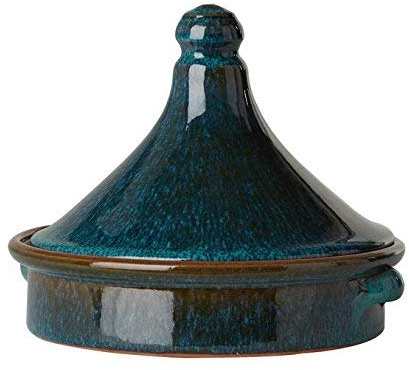 Amazing Cookware 20 cm Terracotta Tagine, Peacock Green