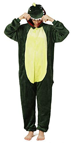 Yimidear® Unisex Adult Pajamas Cosplay Costume Animal Onesie Sleepwear Nightwear (XL, Dinosaur)
