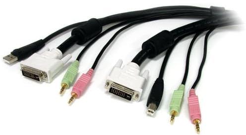 StarTech.com Cable KVM 4 en 1 de 1,8m con DVI USB Audio y Micrófono
