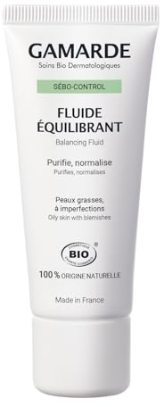 GAMARDE Bio-Kosmetik: Regulierendes Fluid bei fettiger, unreiner Haut & Mischhaut I Veganes Feuchtigkeitsfluid gegen Unreinheiten mit ätherischen Ölen I Reinigungs-Gel gegen Mitesser & Pickel I 40 ml