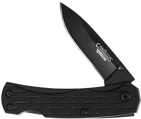 Camillus 19197 CAMLITE Mini Klappmesser, 5,1 cm Carbonitride Titanium 440 Stahlklinge, GFN Griff, Schwarz, 12,8 cm