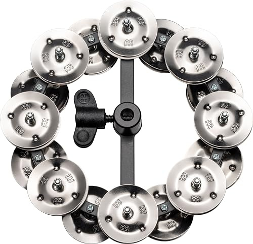 Meinl Percussion Headliner Hihat Tambourine - Tamburin Zubehör für Schlagzeugbecken - Durchmesser 5 Zoll - Mylar / Stahl, Schwarz / Silber (HTHH2BK)