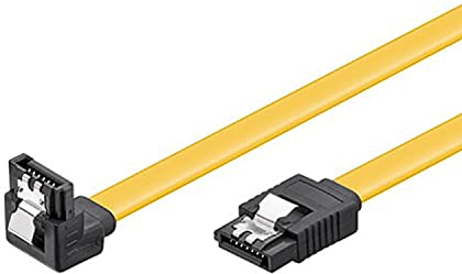Goobay 93947 Cavo Dati S-Ata per Hdd, Sdd, 6 Gbit Spina SATA Tipo L a Spina SATA Tipo L ad Angolo di 90°, 0.1 M