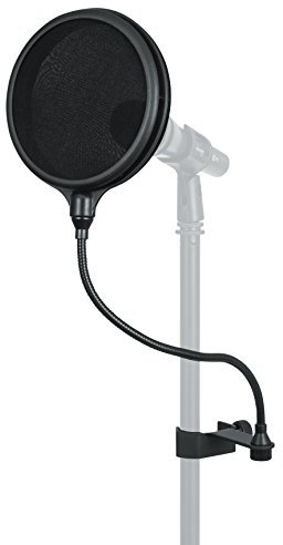 Gator Cases Split Level Double Layered Pop Filter with Attachment Clamp; Fits Most Standard Microphone Stands (GM-POP FILTER)