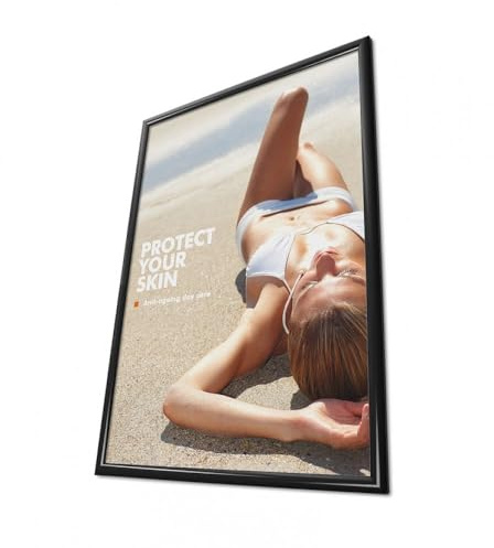 Klapprahmen schwarz 70x100cm 25mm Wechselrahmen Plakatrahmen Alu Klapprahmen 70 x 100 schwarz
