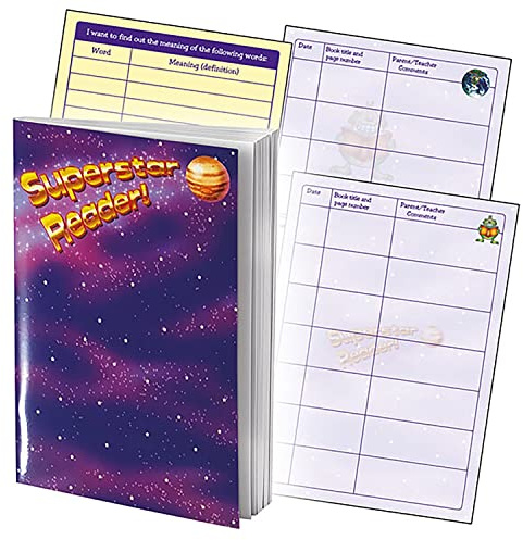 1 Space Themed Superstar Reader 40 Page Reading Record Book A5 Primary Teaching Services (Purple)