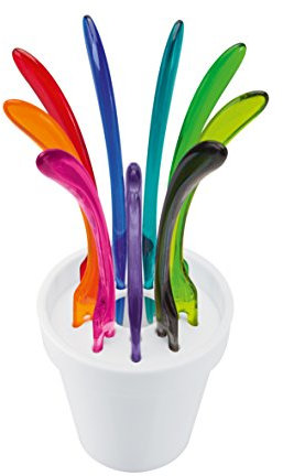 Koziol Party-Piekser-Set Pic Up, Kunststoff, weiß mit sort. Farben, 7,5 x 7,5 x 18,2 cm