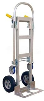 Wesco 219998 Spartan Economy Aluminum 2 in 1 Jr. Truck, Solid Rubber Wheels, 1000-lb. Load Capacity, 22 Width x 52 Height x 19 Depth