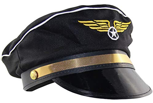 Foxxeo Piloten Mütze für Erwachsene Fasching Party Hut Uniform Flugzeug Erwachsene Pilotenmütze