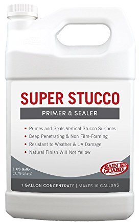 Rain Guard Water Sealers CR-0300 Super Repellent Sealer Primer - Protect Outside Stucco Walls from Water Damage. 1 gal Concentrate Makes 10 gal Ready-to-Use, Water Based, Clear, Bottle