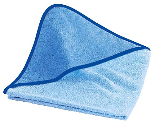 Wörner Südfrottier Kapuzenbadetuch unbestickt uni quadratisch Frottee 80cm 100cm 140cm (80x80cm, sky/ciel)