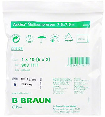 Askina Mullkompressen 7,5X7,5 cm Steril, 5X2 St