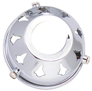 ElekTek Glass Lamp Shade Gallery Fitting for B22 Shade Ring Bulb Holders 2.25 inch Chrome