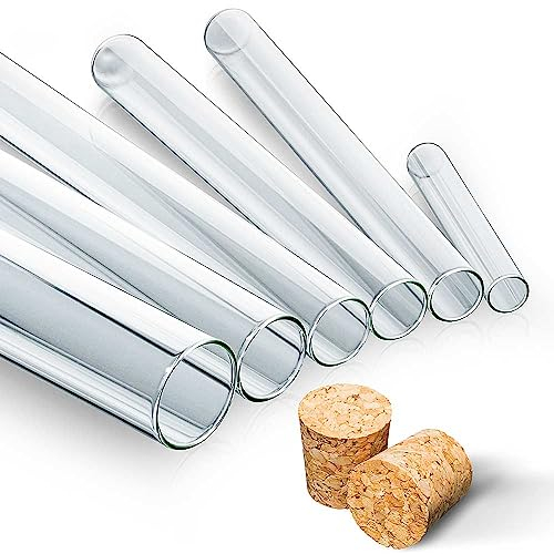 Tuuters 25x Glas Reagenzgläser mit Korken Verschluss Presskorken (160 x Ø 16mm)