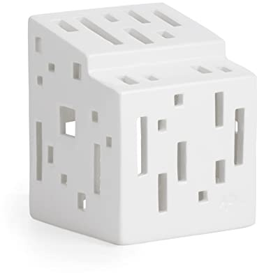 HAK Kähler Urbania Functio lighthouse white, lantern house white, ceramic house tealight, 7 x 9 cm