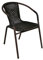 Nexos Trading Bistrostuhl Stapelstuhl Balkonstuhl Rattanstuhl Gartenstuhl Terrassenstuhl – Poly-Rattan Stahlgestell – pflegeleicht robust stapelbar – dunkel-braun