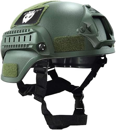 ATAIRSOFT Tactical Airsoft Paintball MICH 2000 Helmet with Side Rail & NVG Mount OD