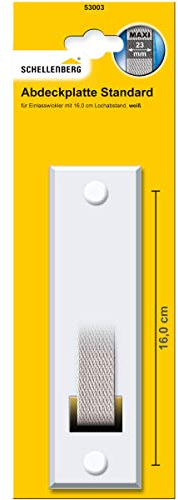 Schellenberg 53003 Rolladengurt Abdeckung Lochabstand 16 cm, Standard Maxi, für Gurtwickler und Einlasswickler, weiß