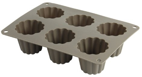 CREALYS 513013 Moule à 6 Cannelles en Silicone Candy Gris 20 x 15 x 5 cm