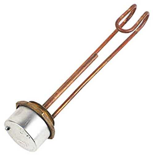 SPARES2GO 14 Copper Immersion Water Heater Element Copper Pocket + Thermostat