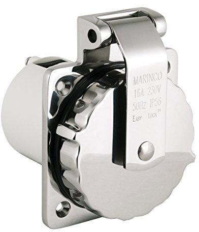 MARINCO 16A Easy Lock Inlet Stainless Steel with Enclosure AFTERMARKET