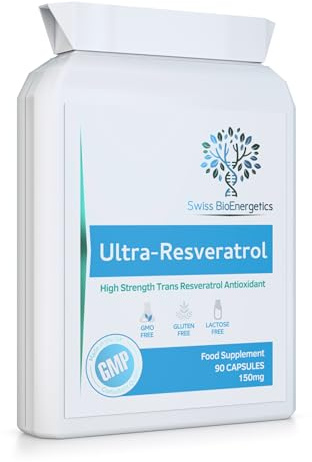 Ultra-Resveratrol 150mg 90 Capsules - High Strength 150mg Trans Resveratrol - High Potency Targeted Release Antioxidant Supplement