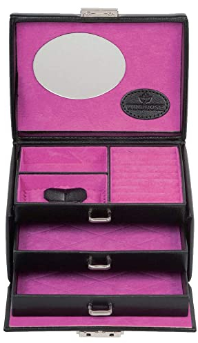 Windrose kleiner Schmuckkoffer Merino Moda/schwarz