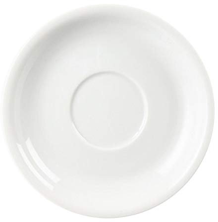 Olympia Whiteware Cappuccino Saucers 160mm 284ml (10oz). White. Pack quantity: 12