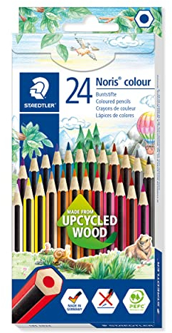 Staedtler - Noris Colour 185 - Double Layer 24 Colour Wopex Crayons Cardboard Case Assorted Colours