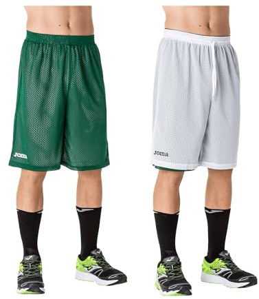 Joma Short Basket Reversible Rookie Verde-Blanco Pantalones Cortos, Hombres, Verde-Blanco-450, L