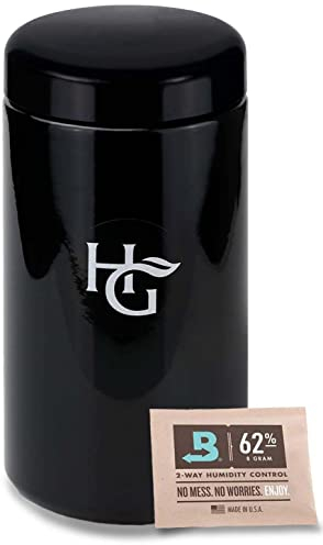 HERB GUARD - 1 Oz Airtight Jar and Smell Proof Container (500 ml) Comes with 62% 2-Way Pack to Keep Goods Fresh for Months