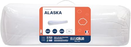 Blau Câlin Nackenrolle Komfort Alaska bauschig, 100% Baumwolle, 160 cm, Weiß