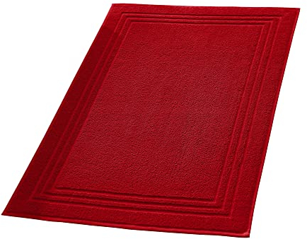 Erwin Müller Badteppich, Badematte, Duschvorleger Heidelberg 100% Baumwolle rot Größe 50x80 cm - sehr weich, schnell trocknend, strapazierstark