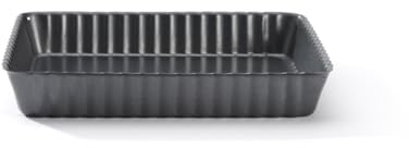 De Buyer - Moule à tarte carré à fond amovible en acier antiadhésif - 18 x 18 cm -, Noir