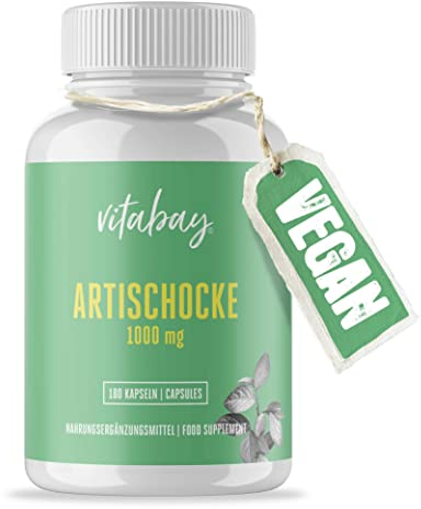 Vitabay Artischocken Kapseln Hochdosiert - 180 Vegane Kapseln - Artischockenextrakt Hochdosiert - Artischocke Artischocken Extrakt Hochdosiert - Artischoken-Extrakt - Artischockenblätterextrakt