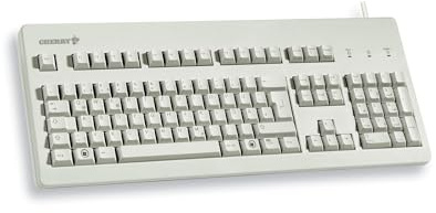 CHERRY G80-3000, Wired Mechanical Keyboard, UK Layout (QWERTY), USB-Connection, Robust, Programmable Keys, MX BLACK Switches, Light Grey