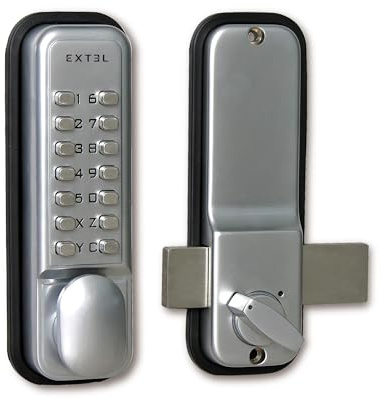 EXTEL 109057 Türzusatzschloss, grau