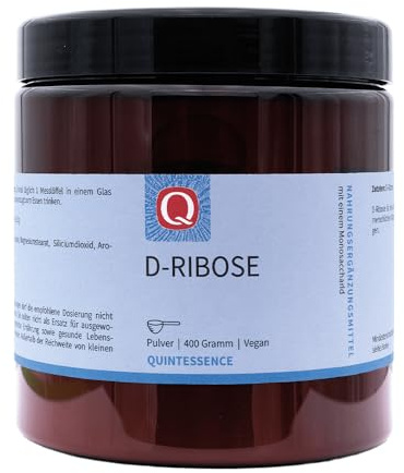 Quintessence D-Ribose Pulver 400g - Veganes & natürliches Nahrungsergänzungsmittel ohne Zusätze, Laktosefrei, Einfach in Wasser oder Saft mischen, Produziert in Österreich